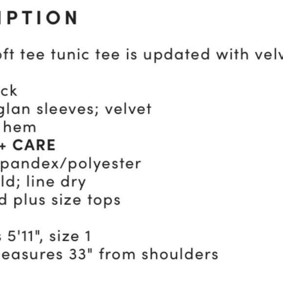 Torrid Super Soft Black Velvet 3/4 Sleeve Raglan Tunic Tee - Picture 7 of 7